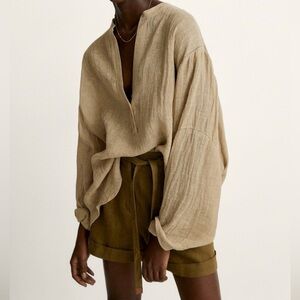 Massimo Dutti Elegant Tan Women's Top